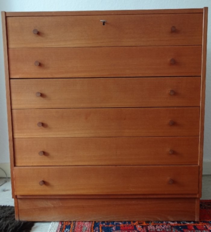 Haushaltsauflösung: dänische Teakholz-Kommode, 6-schübig, 60-er Jahre
